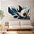 Quadro Decorativo Canvas Floral Flores de Magnólia Azuis e Brancas Horizontal - Imagem 3