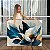 Quadro Decorativo Canvas Floral Flores de Magnólia Azuis e Brancas Horizontal - Imagem 1
