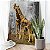 Quadro Decorativo Canvas Girafa Dourada Fundo Abstrato Vertical - Imagem 3