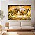 Quadro Decorativo Canvas Cavalos Dourados Fundo Abstrato Horizontal - Imagem 3