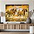 Quadro Decorativo Canvas Cavalos Dourados Fundo Abstrato Horizontal - Imagem 4