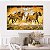 Quadro Decorativo Canvas Cavalos Dourados Fundo Abstrato Horizontal - Imagem 5