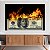 Quadro Decorativo Canvas Nota de 100 Dolares Pegando Fogo Horizontal - Imagem 2