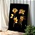 Quadro Decorativo Canvas Floral Elegante Rosas Gold Vertical - Imagem 1
