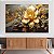 Quadro Decorativo Canvas Flor Branca e Dourada Pintura Horizontal - Imagem 4