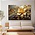 Quadro Decorativo Canvas Flor Branca e Dourada Pintura Horizontal - Imagem 2