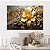 Quadro Decorativo Canvas Flor Branca e Dourada Pintura Horizontal - Imagem 3