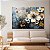 Quadro Decorativo Canvas Flores Azuis e Douradas Pintura Horizontal - Imagem 2