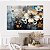 Quadro Decorativo Canvas Flores Azuis e Douradas Pintura Horizontal - Imagem 4