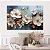 Quadro Decorativo Canvas Flores Brancas Fundo Azul Pintura Horizontal - Imagem 4
