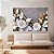 Quadro Decorativo Canvas Flores e Folhas Brancas e Douradas Horizontal - Imagem 2