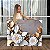 Quadro Decorativo Canvas Flores e Folhas Brancas e Douradas Horizontal - Imagem 1