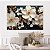 Quadro Decorativo Canvas Flores Brancas Fundo Azul Escuro Horizontal - Imagem 2