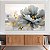 Quadro Decorativo Canvas Flor Azul com Detalhes Dourados Horizontal - Imagem 3