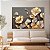 Quadro Decorativo Canvas Flores Abstratas Douradas Horizontal - Imagem 3