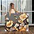 Quadro Decorativo Canvas Flores Abstratas Douradas Horizontal - Imagem 1