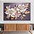 Quadro Decorativo Canvas Duas Flores Brancas Folhas Douradas Horizontal - Imagem 2