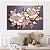 Quadro Decorativo Canvas Duas Flores Brancas Folhas Douradas Horizontal - Imagem 3