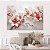 Quadro Decorativo Canvas Flores Brancas Detalhes Vermelhos Horizontal - Imagem 4