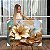 Quadro Decorativo Canvas Composição Flor Dourada Horizontal - Imagem 1