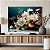 Quadro Decorativo Canvas Flores Brancas em Vaso Dourado Horizontal - Imagem 5