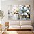 Quadro Decorativo Canvas Flor Azul com Pingos Dourados Horizontal - Imagem 2