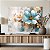 Quadro Decorativo Canvas Flor Azul com Pingos Dourados Horizontal - Imagem 5