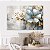 Quadro Decorativo Canvas Flor Azul com Pingos Dourados Horizontal - Imagem 4