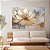 Quadro Decorativo Canvas Flor Grande Dourada e Fundo Cinza Horizontal - Imagem 4