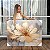 Quadro Decorativo Canvas Flor Grande Dourada e Fundo Cinza Horizontal - Imagem 1