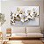Quadro Decorativo Canvas Flores Brancas Folhas Douradas Horizontal - Imagem 3