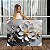 Quadro Decorativo Canvas Flores Brancas Bordas Douradas Horizontal - Imagem 1