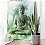 Quadro Decorativo Canvas Religioso Buda Abstrato Fundo Verde Vertical - Imagem 4