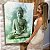 Quadro Decorativo Canvas Religioso Buda Abstrato Fundo Verde Vertical - Imagem 6