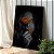 Quadro Decorativo Canvas Mulher Preto e Branco e Rosa Dourada Vertical - Imagem 3