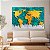 Quadro Decorativo Canvas Abstrato Mapa-Mundi Colorido Horizontal - Imagem 2