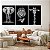 Quadros Decorativos Trio em Canvas Animais Silvestres Leão Girafa e Elefante Preto e Branco - Imagem 5