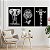 Quadros Decorativos Trio em Canvas Animais Silvestres Leão Girafa e Elefante Preto e Branco - Imagem 4