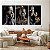 Quadros Decorativos Trio em Canvas Beleza Feminina Mulheres com Maquiagem Preta e Dourada - Imagem 2