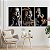 Quadros Decorativos Trio em Canvas Beleza Feminina Mulheres com Maquiagem Preta e Dourada - Imagem 4