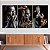 Quadros Decorativos Trio em Canvas Beleza Feminina Mulheres com Maquiagem Preta e Dourada - Imagem 5