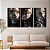 Quadros Decorativos Trio em Canvas Beleza Feminina Mulheres com Maquiagem Preta e Dourada - Imagem 2