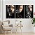 Quadros Decorativos Trio em Canvas Beleza Feminina Mulheres com Maquiagem Preta e Dourada - Imagem 3