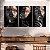 Quadros Decorativos Trio em Canvas Beleza Feminina Mulheres com Maquiagem Preta e Dourada - Imagem 5