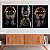 Quadros Decorativos Trio em Canvas Beleza Feminina Mulheres com Maquiagem Preta e Dourada - Imagem 4