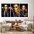 Quadros Decorativos Trio em Canvas Beleza Feminina Mulheres com Maquiagem Preta e Dourada - Imagem 3