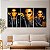 Quadros Decorativos Trio em Canvas Beleza Feminina Mulheres com Maquiagem Preta e Dourada - Imagem 4