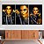 Quadros Decorativos Trio em Canvas Beleza Feminina Mulheres com Maquiagem Preta e Dourada - Imagem 1