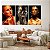 Quadros Decorativos Trio em Canvas Beleza Feminina Mulheres com Maquiagem Preta e Dourada - Imagem 4