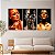 Quadros Decorativos Trio em Canvas Beleza Feminina Mulheres com Maquiagem Preta e Dourada - Imagem 3